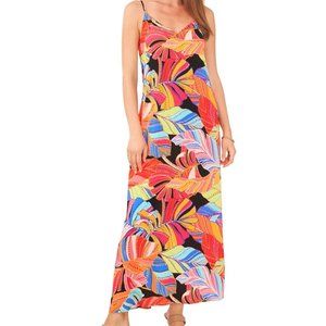 Vince Camuto Dress Sundress Sleeveless Print Maxi Pullover Waistless Size S